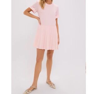 Tuckernuck Ballet Pleated Jersey Liza Dress Light Pink Mini Short XS NEW READ‎